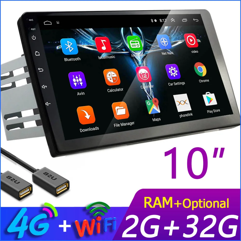 2 din автомобильный радиоприемник для Android мультимедийный плеер 10 inche 2G ram для Toyota Volkswagen hyundai Киа Renault Suzuk Nissan Honda Для Audi Lada - Цвет: 2G RAM 32G 4G