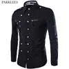 Brand Men Shirt 2022 Fashion Design Mens Slim Fit Cotton Dress Shirt Stylish Long Sleeve Shirts Chemise Homme Camisa Masculina ► Photo 1/6