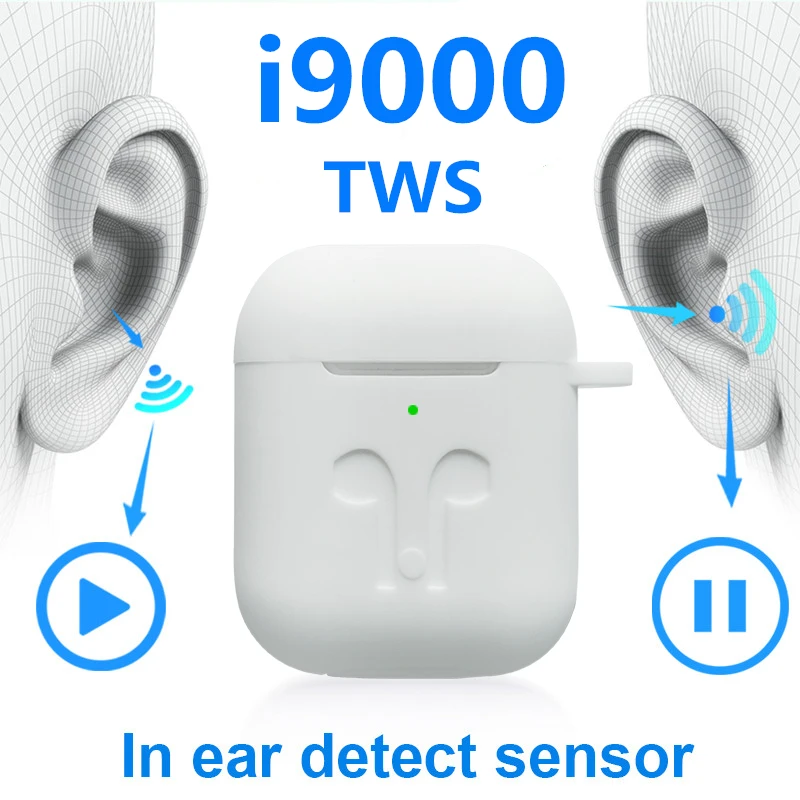 

I9000 tws original premium pods wireless headphones bluetooth earphone 5.0 sport earbuds smart sensor wireless charge pk h1