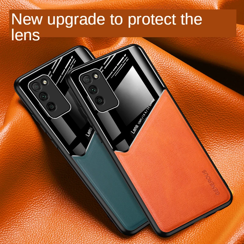 Magnetische Leather Glas Lens Bescherming Tpu Case Voor Huawei P30 P20 P40 Pro Lite 5G Nova 7 7SE 6SE 6 5 4 4E 3 3E Mobiele Telefoon Cover
