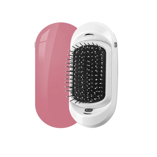 Pink Upgrade Ионная электрическая расческа, 2,0 портативная электрическая ионная расческа для волос, двойные отрицательные ионы, расческа для волос, для укладки волос, массажная Расческа для кожи головы - Цвет: Pink Upgrade