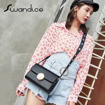 

2020 Holes Wide Shoulder Strap Simple Small Mini Flap Handbags Crossbody Messenger Shoulder Bags Women Female Handbags Purses