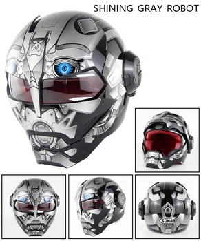

Iron Man Full-face Vintage Robot designMotorcycle Flip-up Helmet Soman SM515 Dot Approved
