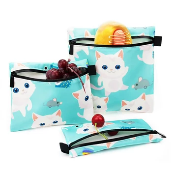 

3pcs Premium Reusable Sandwich & Snack Bags-Washable Lunch Bags