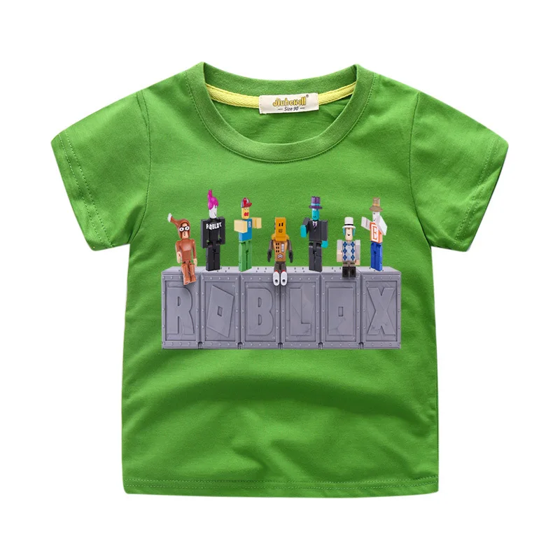 Для мальчиков и девочек возрастом от 3 до 14 лет, Детские хлопковые топы для подростков, футболка с мультяшным принтом для мальчиков летняя детская одежда для малышей - Цвет: Зеленый