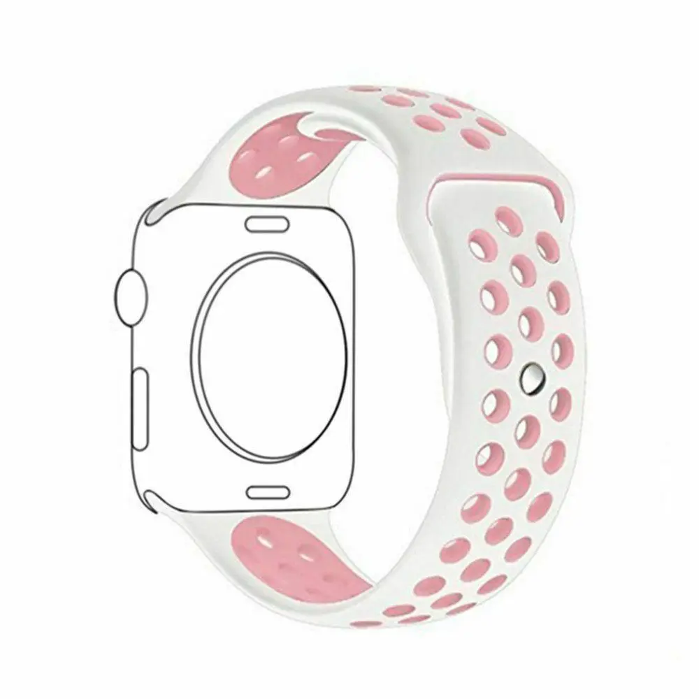 Дышащий силиконовый ремешок для часов для Apple Watch ремешок 5 4 3 2 1 38 мм 42 мм спортивный резиновый ремешок для часов Nike+ iwatch 40 мм 44 мм