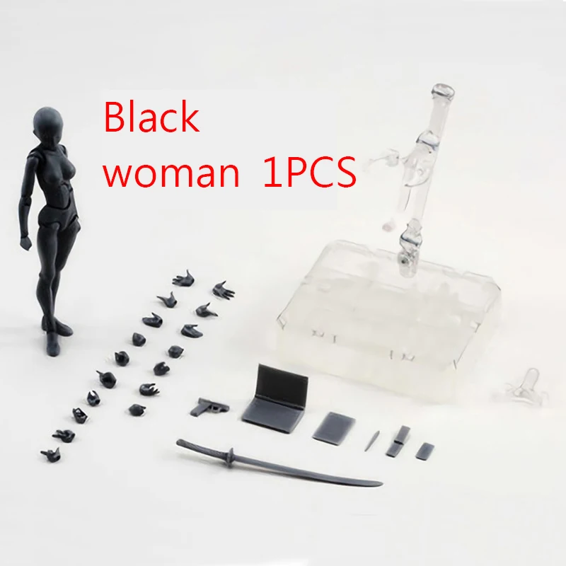 woman black Аниме Archetype He She ферритовые подвижные фигурки модель игрушки тело Чан ПВХ фигурка модель игрушки Кукла коллекционная - Цвет: woman black
