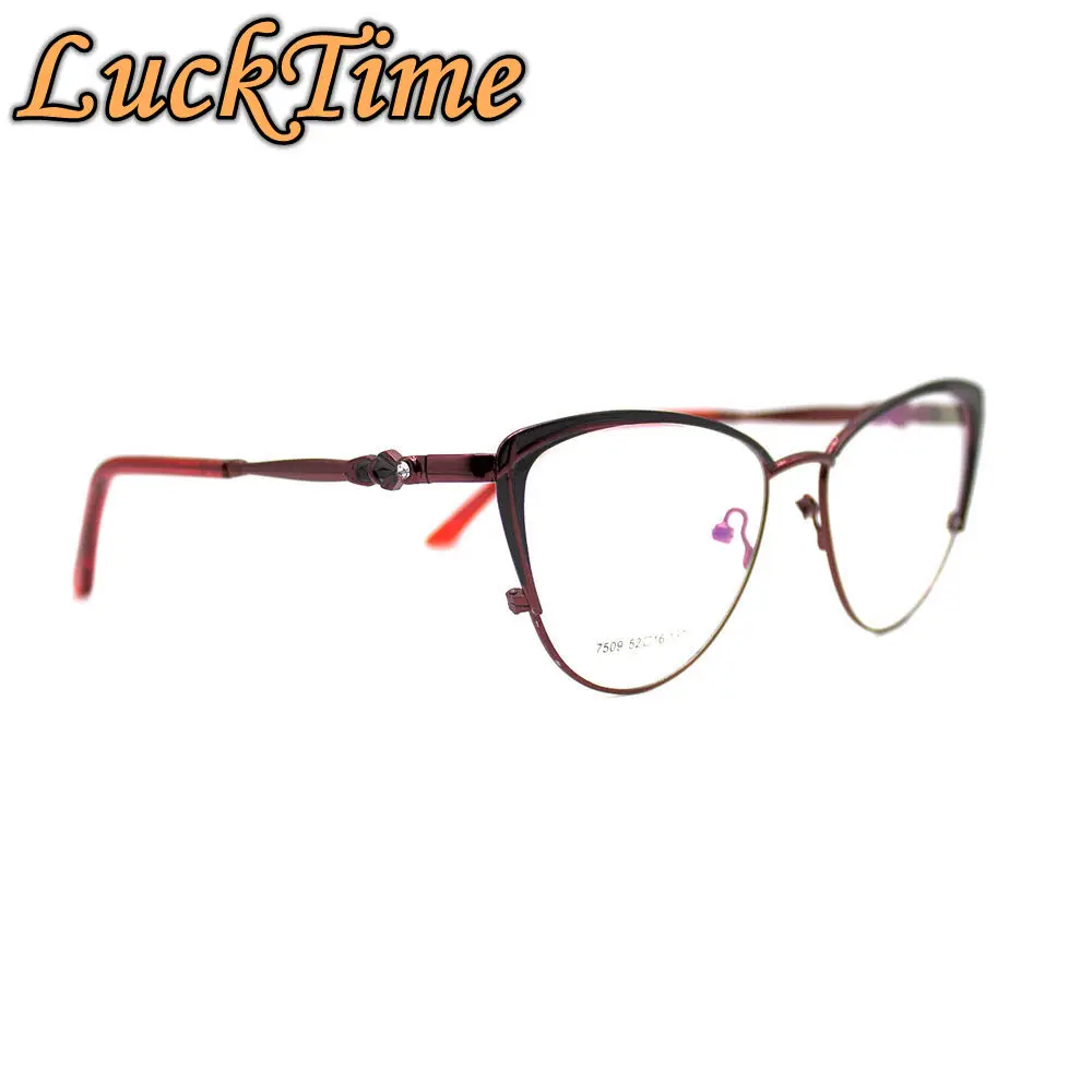 LuckTime модная женская оправа для глаз, повседневные женские оправы для очков, кошачий глаз, близорукость, очки для счастливого времени, очки по рецепту#7509