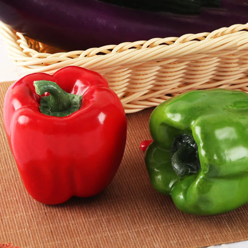 Simulation vegetable green pepper red sweet pepper foam model hotel restaurant decoration kitchen layout shooting props
