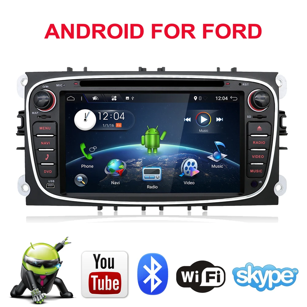 BOSION Автомобильный мультимедийный плеер Android 7,1 gps 2 Din dvd-плеер автомобиля для FORD/Focus/S-MAX/Mondeo/C-MAX/Galaxy WiFi автомобиля радио SWC