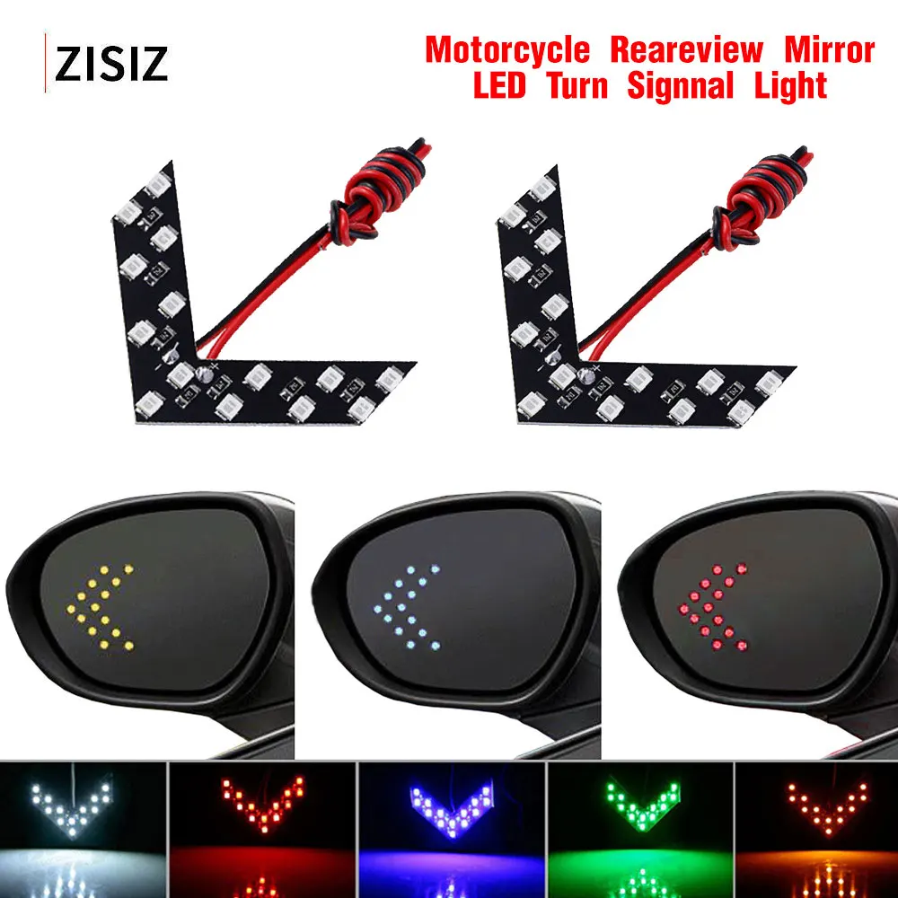 

Universal Car Motorcycle Signal Lamp 14 SMD LED Arrow Panel Rear View Mirror Indicator Turn Signal Auto Sequential Flash Light
