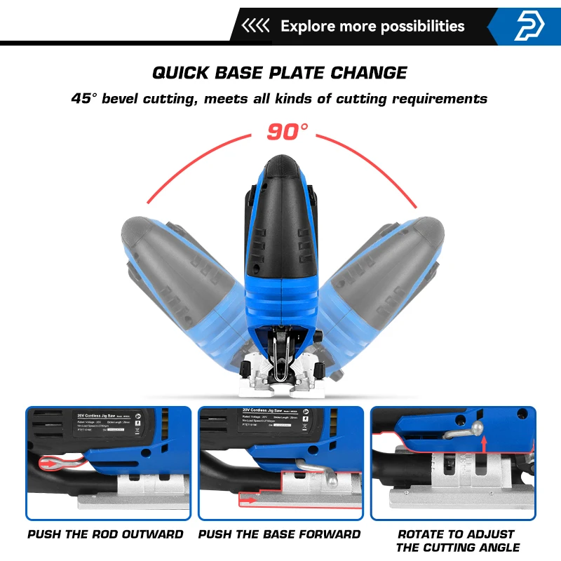 20V Cordless Jigsaw With 6 Pcs Blades