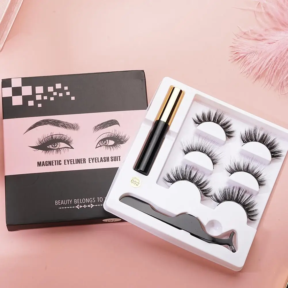 

1 Box magnetic suction false eyelashes Eyelashes Dramatic Magnet False Eyeliner Eyelashes Volume Silk Liquid Magnetic Eyela M7V3
