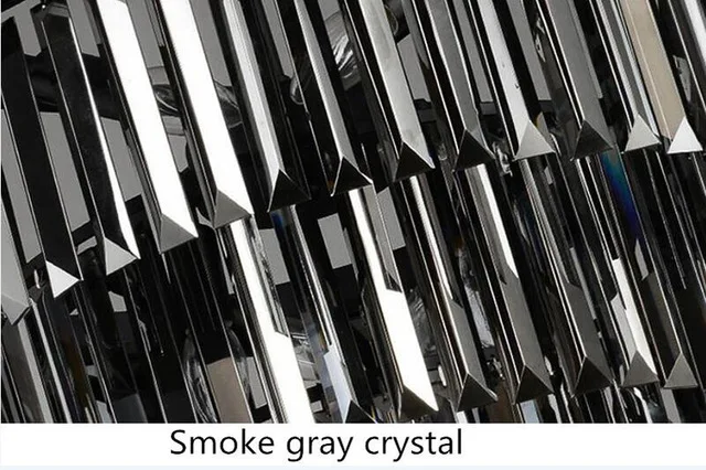 Хрустальные люстры K9 lustre cristal ретро люстра освещение черный круглый квадратный многослойный люстры современная люстра - Цвет абажура: Smoke Grey Crystal