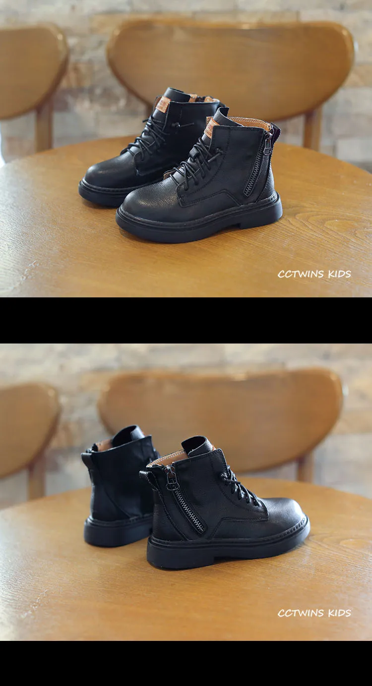 CCTWINS/детская обувь; коллекция года; сезон осень; модные детские ботинки martin; Брендовые ботильоны для маленьких мальчиков; черная обувь для девочек; для малышей; MB084