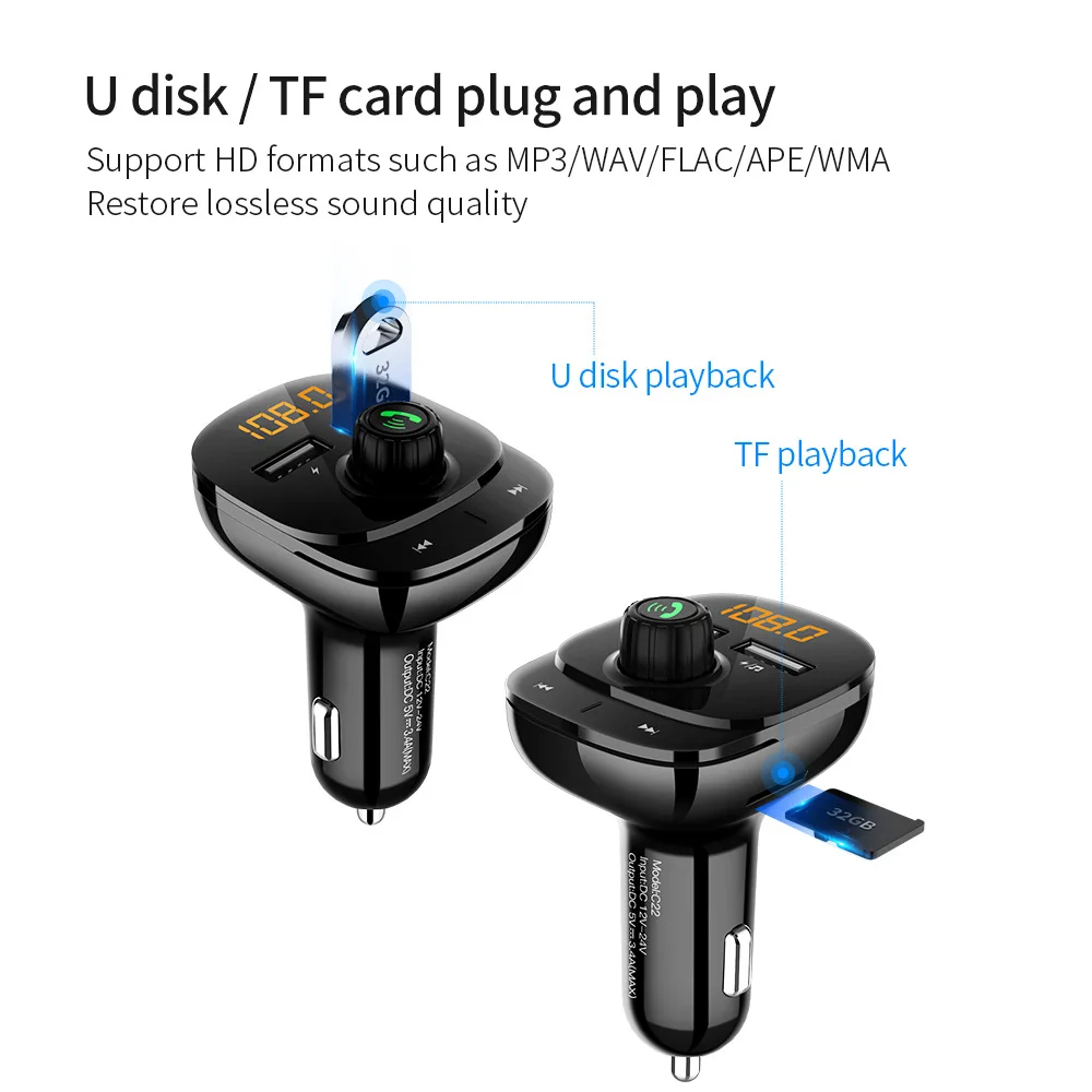 Стиль автомобильный Bluetooth MP3 Автомобильный MP3-плеер автомобильный Bluetooth громкой связи FM карты машины Bluetooth приемник