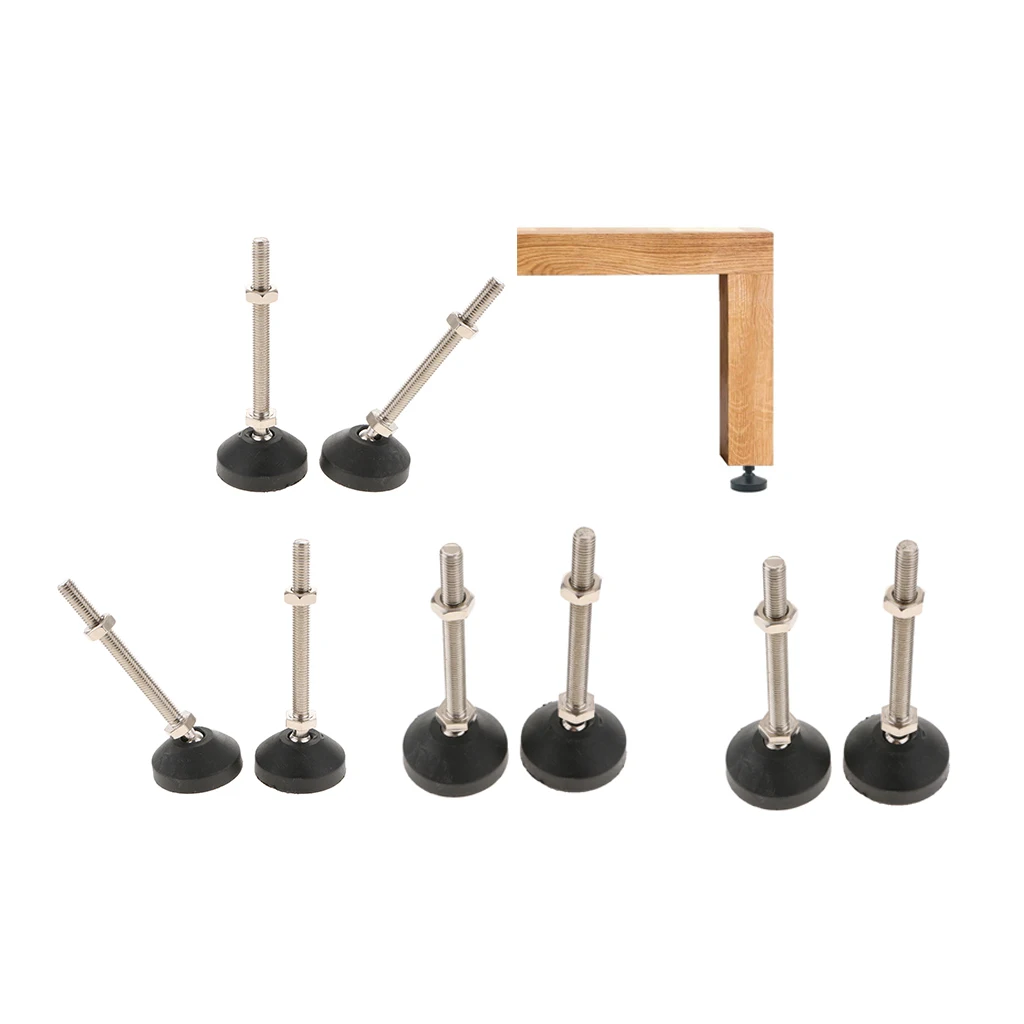 8x Carbon Steel Adjustable Furniture Leveler Leveling Feet 50 Dia