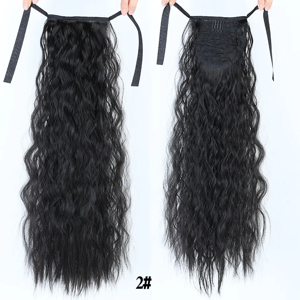 LUPU 1" Длинные афро кудрявые шнурки конский хвост синтетические волосы штук Жаростойкие поддельные волосы клип в наращивания