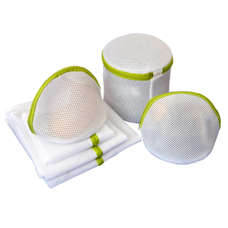 6 Sizes/set Zippered Foldable Nylon Laundry Bag Bra Socks Underwear Clothes Washing Machine Protection Net Mesh Bags