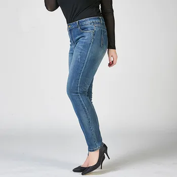 

Woman jeans Slim spring Autumn jeans Large size Middle waist Pencil pants skinny jeans Woman NNZ151