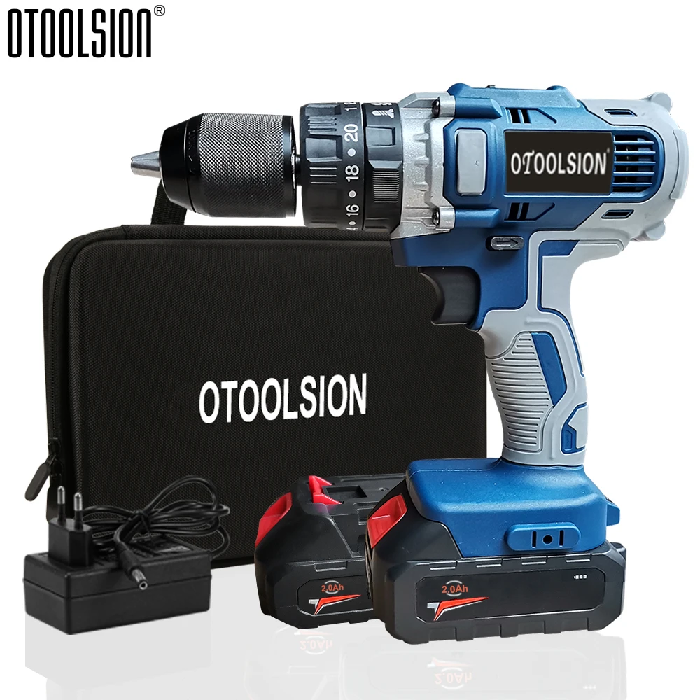 13mm Electric Drill 45N.m Cordless Drill Battery Tool Electric Screwdriver Cordless Impact Driver Drill Driver With Drill Bag