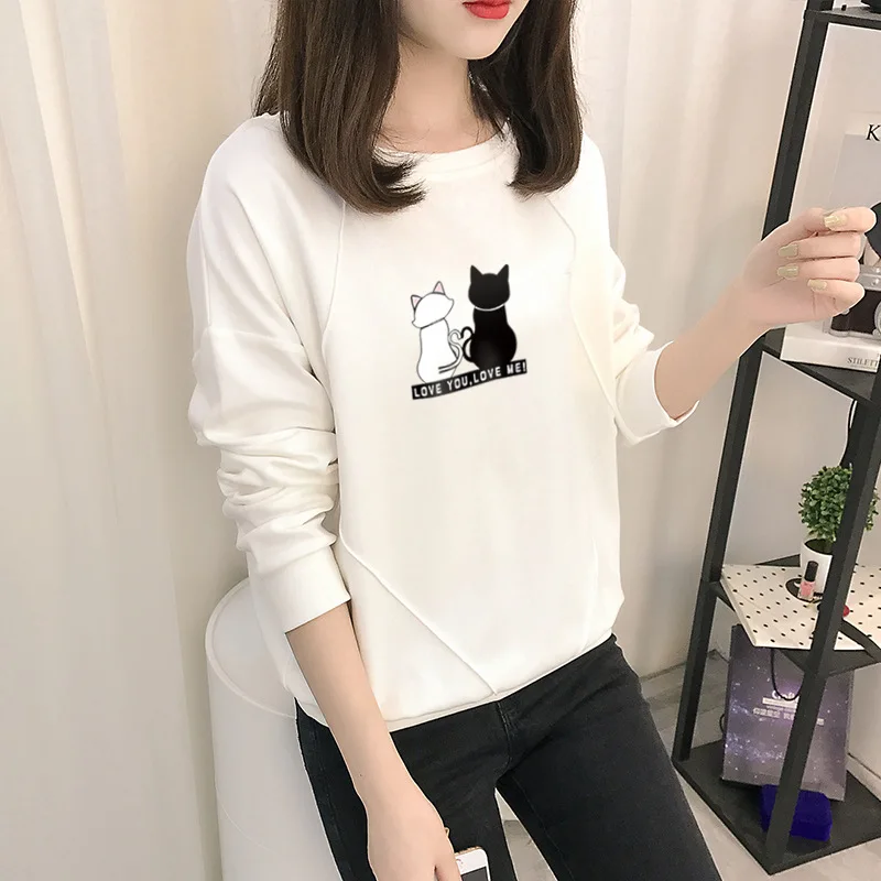 Cotton sweater with early autumn tide ladies Korean version of the thin section loose 2020 new fashion shirt casual sportswear