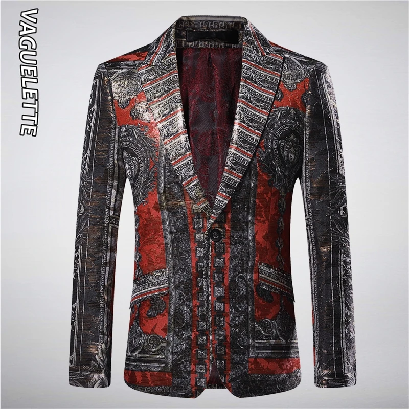 #^Special Price Vaguelette золотые роскошные мужские блейзеры и пиджак Slim Fit Медуза шаблон роскошный бренд цветочный принт сценическая одежда мужские s блейзеры #^Special Price Vaguelette золотые роскошные мужские блейзеры и пиджак Slim Fit Медуза шаблон роскошный бренд цветочный принт сценическая одежда мужские s блейзеры