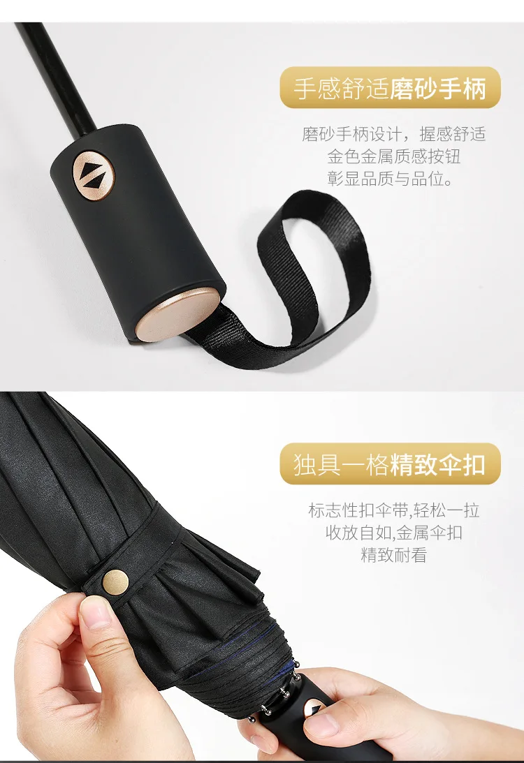 Double Layer 10 Bone Fully Automatic Folding Umbrella Wind-Resistant Men And Women Creative Business Double Rain Or Shine Dual P