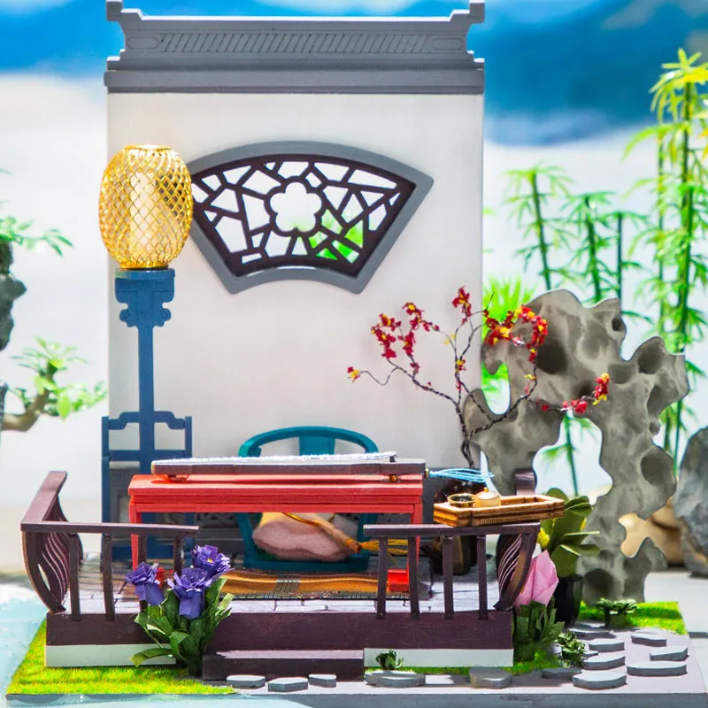 Деревянные игрушки для кукольного дома 3D Китайская древняя модель здания игрушка головоломка ручная работа сборка игры Дерево строительство подарок