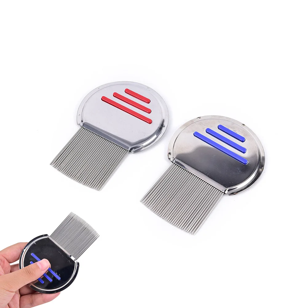 1PC Stainless Steel Kids Hair Terminator Lice Comb Nit Free Rid Headlice Super Density Teeth Remove Nits Comb Hair Tool Dropship pet silicone finger toothbrush super soft brush tool for cats dogs brushing dog accessories pet teeth oral cleaning care product