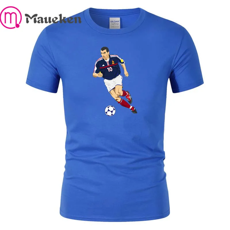 Новинка; модная футболка с героями мультфильмов Zidane; хлопковая футболка с короткими рукавами для франкоязычных фанатов; подарок