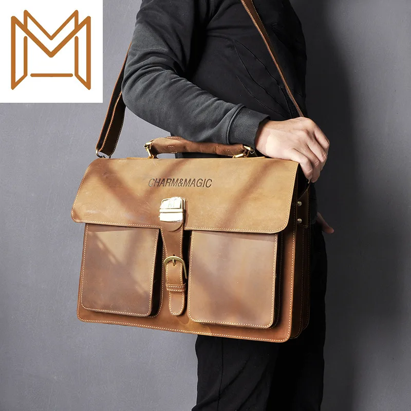 

Crazy Horsehide Genuine Leather Man Inch Business Affairs Portable Document Computer Package