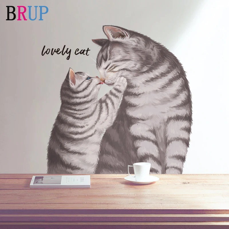 Hand Paint Style Cats Kittens Wall Stickers for Kids Room Decal BABY Nursery Pets Vinyl Sticker Home Decoration Living | Дом и сад