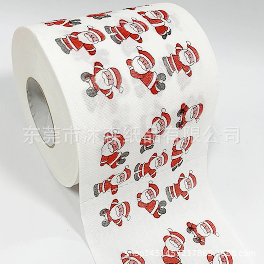 Christmas Tissue toilet paper roll cute creative printed paper Santa Claus Christmas tree roll soft 3 Ply