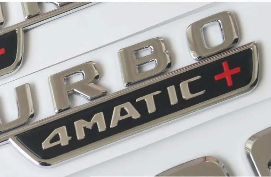 2 шт. chrome "V8 BITURBO 4matic"+ "из АБС-пластика Пластик багажник автомобиля числа буквы эмблемы Стикеры для Mercedes Benz V8 BITURBO
