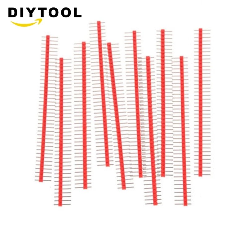 

10PCS Red 2.54mm 40 Pin Male Single Row Pin Header Strip ZH1