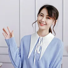 Женщины Поддельные Воротник бантом регулируемые съемные половина рубашки для соответствующие Топы XIN