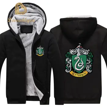 

Fans Wear Winter Slytherin Hoodie With Pocket Coat Movie Cosplay Costume Slytherin Hoodies