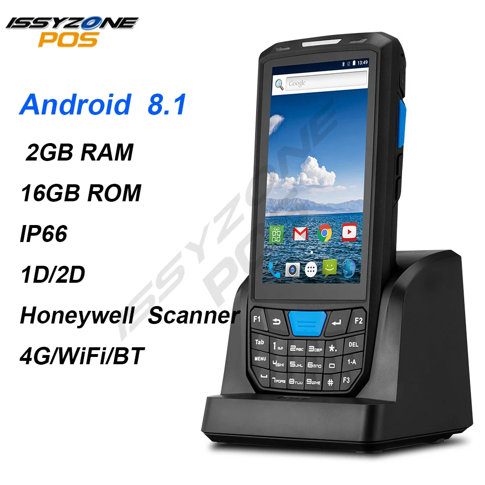 ISSYZONEPOS Handheld Pos Terminal PDA Android 8.1 1D 2D Honeywell Barcode Scanner 4G NFC Barcodes R