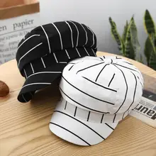 Корейский женский и мужской парный плоский берет, Кепка с геометрическими полосками в стиле пэчворк, с принтом, Harajuku, для студентов, художника, на пуговицах, с верхним козырьком, остроконечная шляпа
