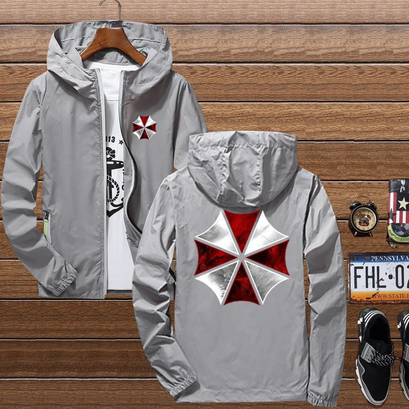 Мужская тонкая ветровка umbrella corporation (2) пальто на молнии Стильная мужская куртка 7XL