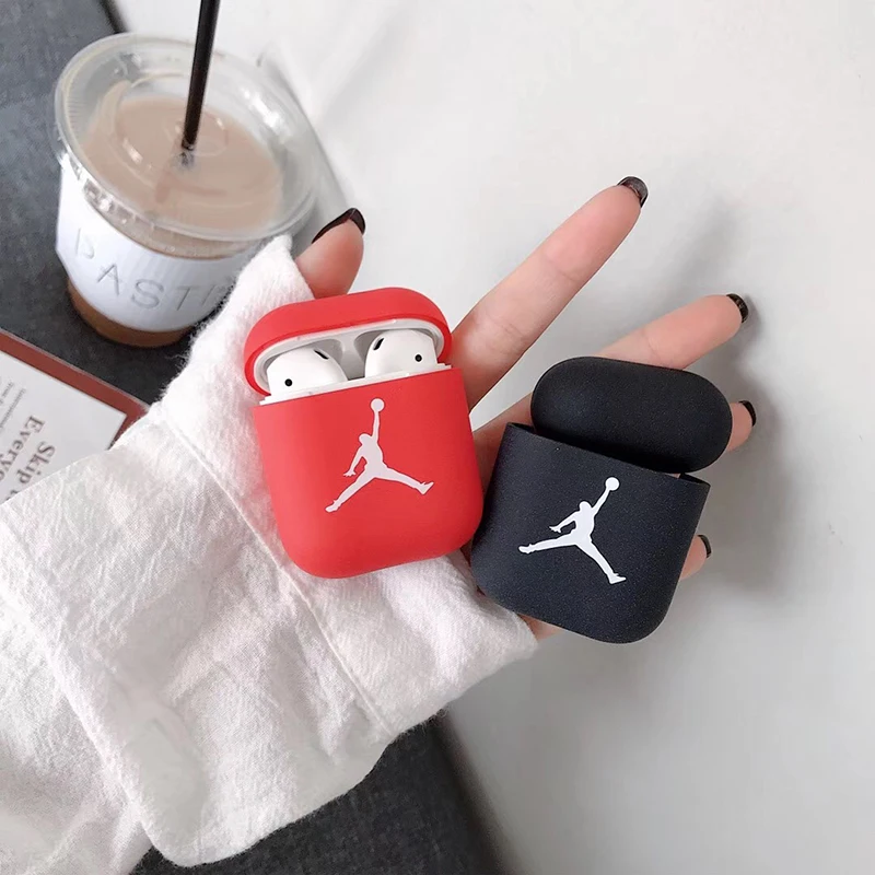 

New jump man Scrub hard plastic Wireless Earphone Charging Cover for Apple AirPods 1 2 Bluetooth Headset Anti-fall case