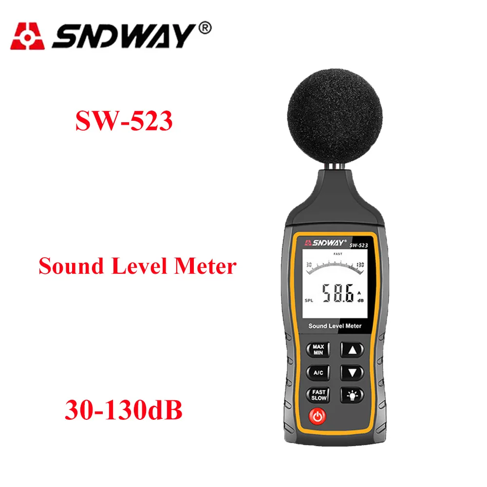Sndway Sound Level Meter Digital Noise Describe Meter 30130dba 1.5 Db Accuracy Lcd Sound Level