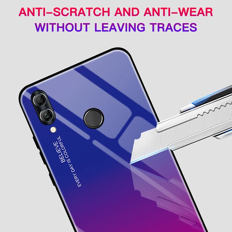 Градиентный чехол из закаленного стекла для huawei Honor 20 pro 10 9 8 lite светильник 8x чехол s бампер задняя крышка оболочка на honer 10lite 9lite