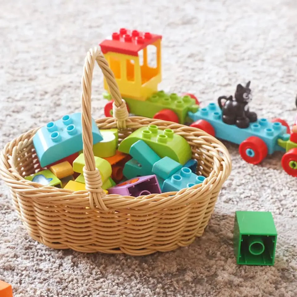 wicker basket toy storage