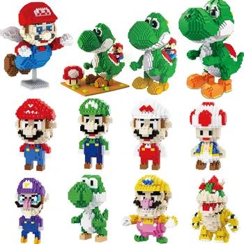 

1750PCS 3D Model Mario Bros Micromini Building Bricks Toys For Kids Cartoon Kawaii Mario Diamond Bricks Toys for Children Gifts