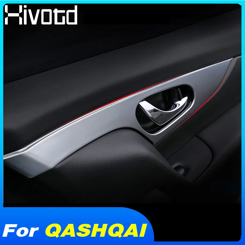 Hivotd для Nissan Qashqai j11 Dualis ABS Хромированная Автомобильная крышка внутренней дверной ручки Чаша накладка Декоративные наклейки аксессуары,автотовары аксессуары для авто