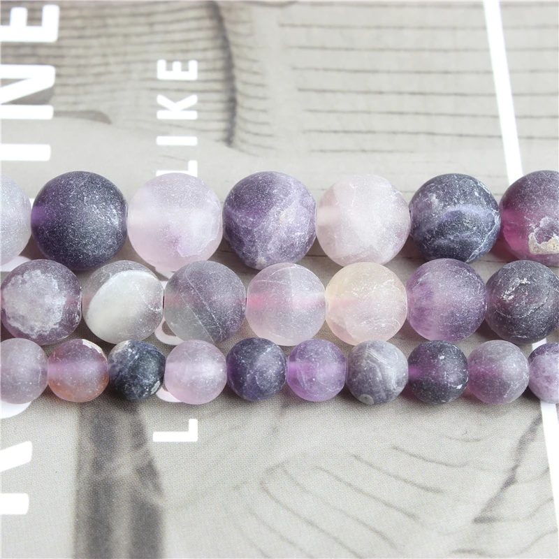 Linxiang натуральные ювелирные изделия тусклый полированный фиолетовый флюорит