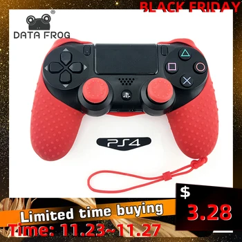 

Data Frog Solid Color Silicone Gel Rubber Cases Skin For Sony Playstation 4 Controller Proctective Grip Cover For PS4 Pro Slim