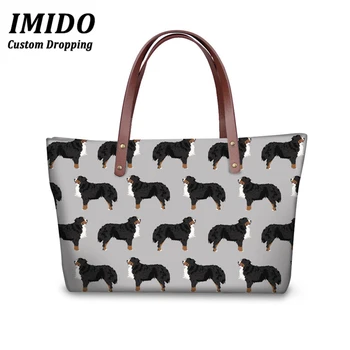 

Famous Brand Bag Bernese Mountain Dog Printing Shoulder Tote Bag Women Large Capacity Top-Handle Bags Feminine Bag 2019